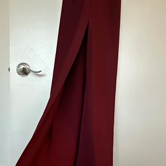 Tobi Burgundy Backless Halter Maxi Dress - Picture 3 of 6
